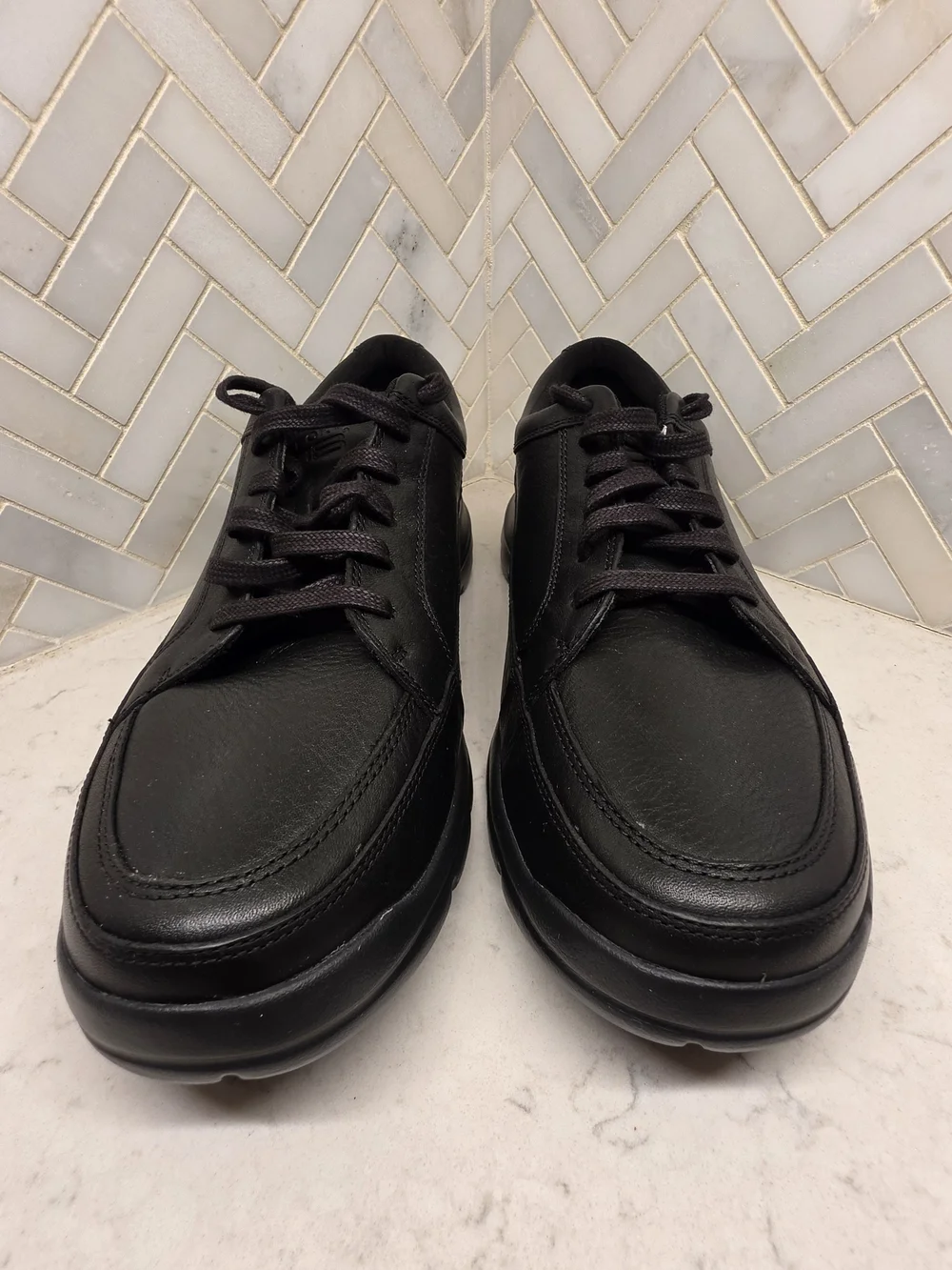 Rockport Men's Black Leather Lace-Up Comfort Oxfords
